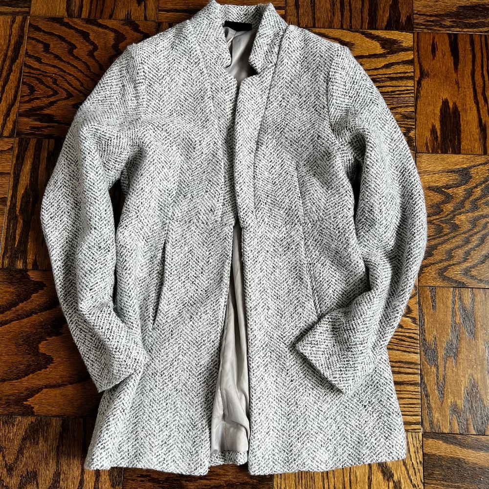 Vici Gray Trench Coat with Plush Texture